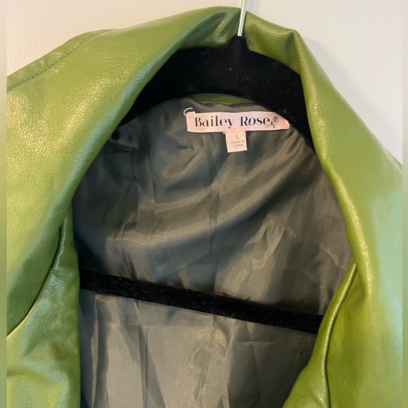 Green Faux Leather Blazer/Jacket - Picture 3 of 3